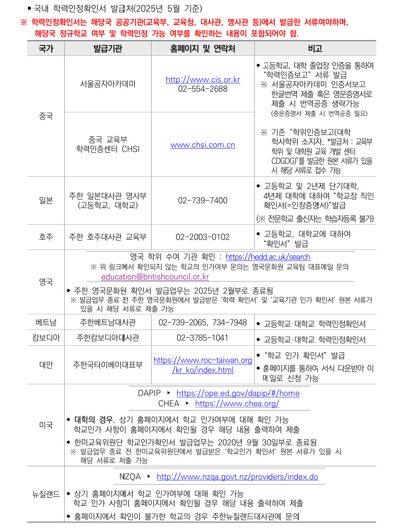 학점인정신청 안내 캡처 이미지:내용은 첨부파일과 같음