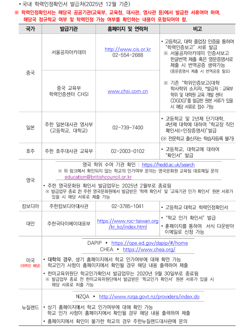 학점인정신청 안내 캡처 이미지:내용은 첨부파일과 같음