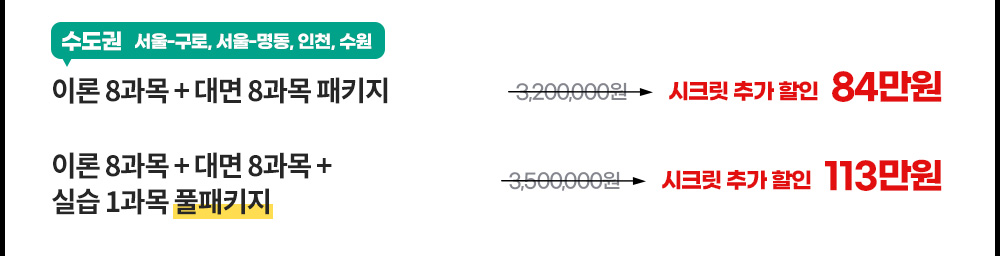 수도권_서울-구로, 서울-명동, 인천, 수원