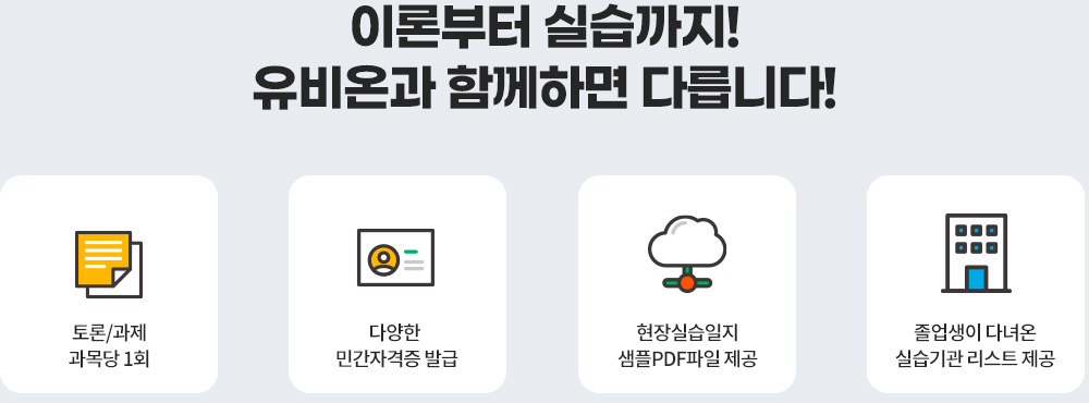 이론부터 실습까지! 유비온과 함께하면 다릅니다! 도식화 : 아래 설명